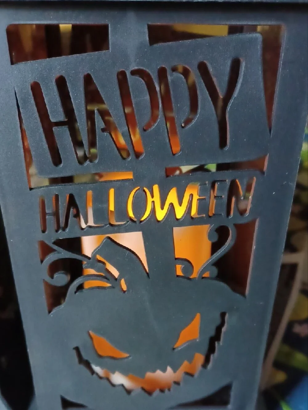 Halloween Black Plastic Lantern Pair - Festive Pumpkin Cutout